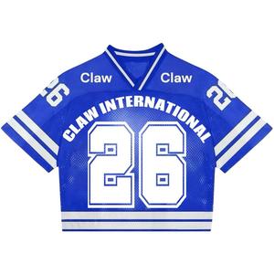 เสื้อฟุตบอลย้อนยุคอเมริกันผู้ชายเสื้อยืดวินเทจแห้งเร็วระบายอากาศทรงหลวมโอเวอร์ไซส์ - Product Image 6