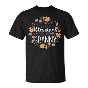 T-shirt floreale con stampa 'Call Me Granny' - Le più grandi benedizioni della vita, ideale per articoli promozionali - Product Image 2