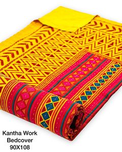 Custom Made Jaipuri Traditional Printed Double <b>king</b> <b>Size</b> Kantha Work Bedcover <b>Quilts</b> in 100% Cotton in <b>Size</b> 90 X 108 Inches - Product Image 3