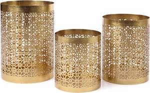 Juego de 3 diseños de hierro Metal Tea Light Votive Holder Nuevo diseño hecho a mano Sala de estar antigua Fabricante mayorista Exportador - Product Image 3