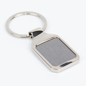 Llavero Cuadrado Premium con Logotipo Grabado con Láser, Adhesivo Epoxi, Elegante Anillo de <span class=keywords><strong>Metal</strong></span> Liso para Souvenirs de Marca Corporativa - Product Image 1