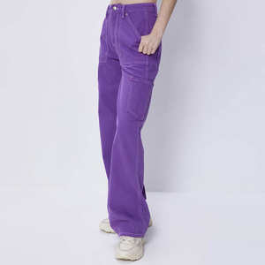 New Arrival Design Your Own Women Denim Pant Customized Color Women Jeans Pant Mid Weight Women Flared Pant - Product Image 3