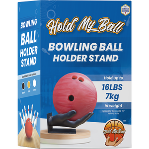 Support de boule de bowling en plastique Hold My Ball avec support en bois, capacité de 7 kg, disponible en noir/blanc/or pour ensemble de bowling - Product Image 1