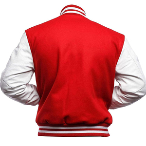 Veste Letterman en laine mélangée avec fermeture à bouton pression sur le devant Bomber Letterman moderne avec veste à rayures athlétiques varsity - Product Image 4