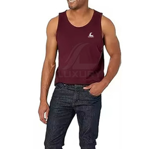 Camiseta sin Mangas Personalizada para Hombre, Color Sólido, Secado Rápido, Transpirable, Ecológica, Algodón/Poliéster, Logotipo Personalizado, Venta al Por Mayor, Nueva Llegada 2025 - Product Image 3