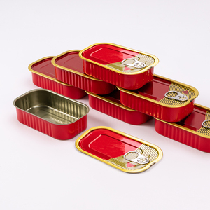 Đóng hộp Cá ngừ cá hồi Sữa nước trái cây hình chữ nhật cấp thực phẩm dễ dàng mở nắp cá mòi cá thiếc thực phẩm lon - Product Image 2