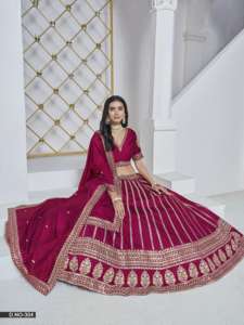 Hermosa ropa ocasional estilo moderno pesado y hermoso arte seda Lehenga Choli & Dupatta con bordado Trabajo Mujer moda - Product Image 3