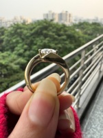 Bague de fiançailles et de mariage en or 14 carats plaqué rhodium avec diamant de laboratoire taille poire de 3 carats pour femme, idéale pour les fêtes