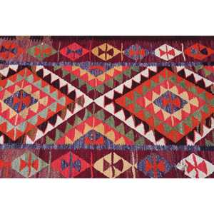Alfombra Turca Vintage de 2.9x9.5 pies, Alfombra de Pasillo, Alfombra de Lana Roja Herki - Product Image 5