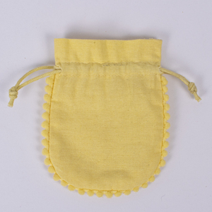 Personalizable Crema Favor de la boda Reciclable Indio Cordón Algodón Joyería Bolsa Hecho a mano Logo Embalaje Contenedor Almacenamiento - Product Image 5