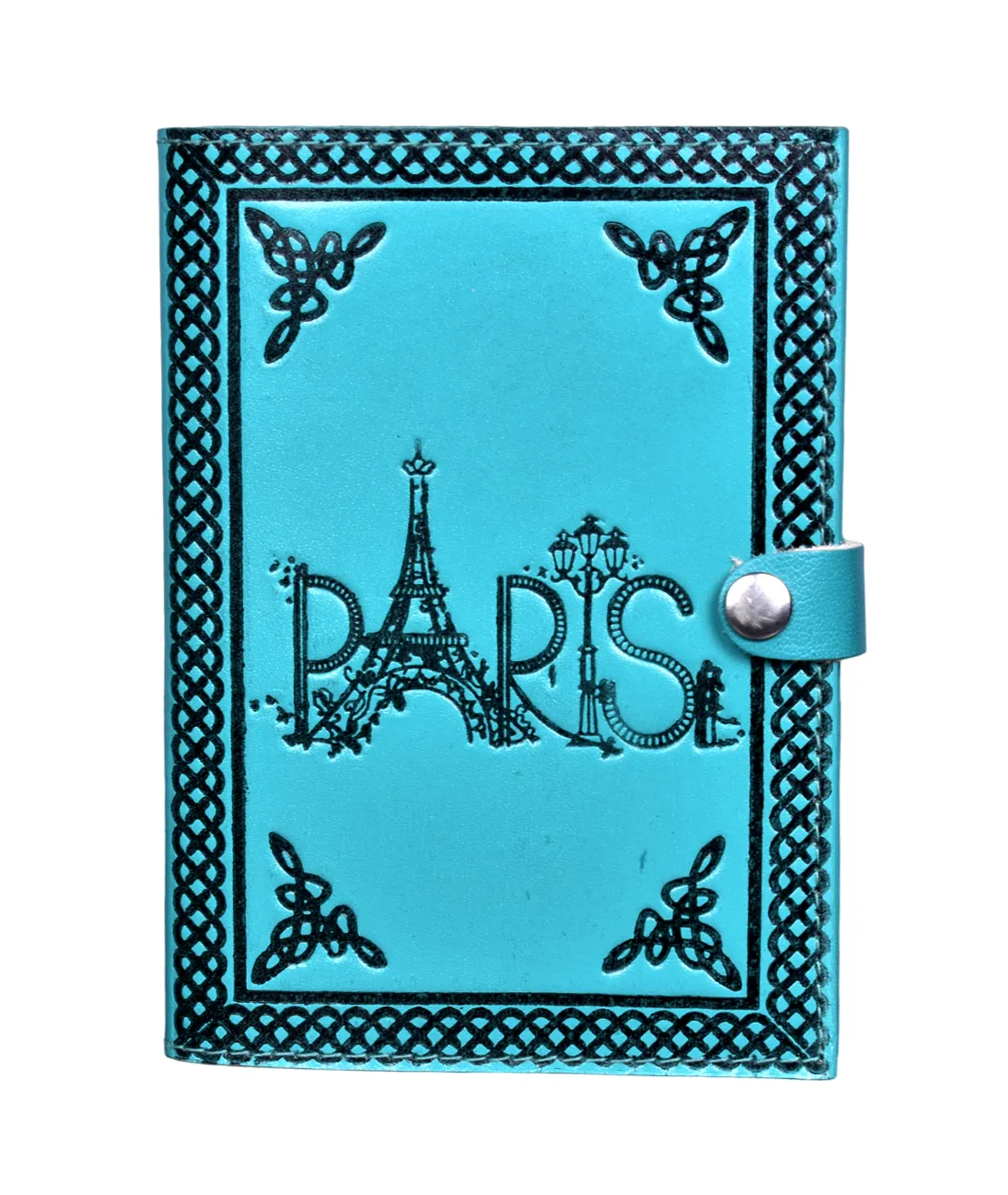 Eiffel Tower Refillable Writing Journal Turquoise Color Traveler Classic Leather Cover Blank thick paper Diary Autograph Book