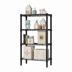 MZG Compact Size 1000 lbs 4 Tier <b>Shelf</b> Metal Storage <b>Shelves</b> Steel <b>Wire</b> Shelving Rack for Living Room - Product Image 1