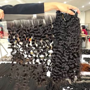 Extensiones de Cabello Natural de Alta Calidad, Color Negro Rizado, con Frontal y Mechones para Hacer Pelucas - Product Image 6