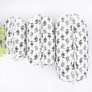 กระเป๋าเครื่องสำอางพิมพ์ลายบล็อกมือขนาดใหญ่เป็นมิตรกับสิ่งแวดล้อมมีซิปกระเป๋าเดินทาง - Product Image 2