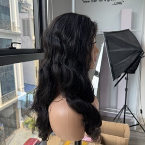 Virgin Hair Lace Front <b>Long</b> Body Wave <b>Wig</b> with 250% Density for Lace Base Double Drawn Multi-Color Options - Product Image 3