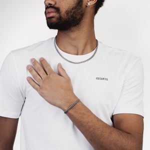 Conjunto de Joyería Fina para Hombre, Cadena y Brazalete Cubano de 6MM, en Plata - Product Image 6