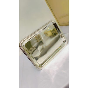 Plateau de service moderne avec bordure en feuilles Plateau de service pour salade et fruits Décoration de table Décoration de mariage Cadeau de Noël - Product Image 2