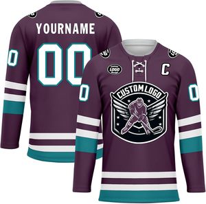 Uniformes professionnels de hockey sur glace maillots sublimés extensibles respirants personnalisés directs d'usine pour la compétition des jeunes et des adultes - Product Image 1