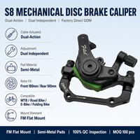 Frein à disque mécanique double action S8 à double étrier indépendant avec plaquettes semi-métalliques pour VTT, vélo de route, vélo électrique, vélo pliant ODM