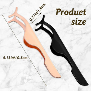 Pince à cils de qualité supérieure 4.13 pouces en acier inoxydable applicateur de cils pince à épiler avec papier personnalisé enduit - Product Image 2
