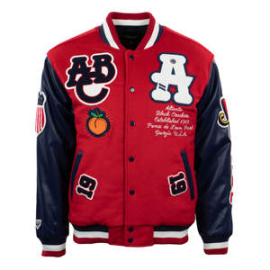 Blousons bombardiers d'hiver boutonnés College Letterman pour hommes veste de baseball à manches en cuir et en laine brodée sur mesure - Product Image 1