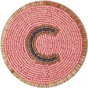 Sous-verres en perles de rocaille faites à la main de l'Inde ensembles de sous-verres à broderie astucieuse tapis et tampons - Product Image 5