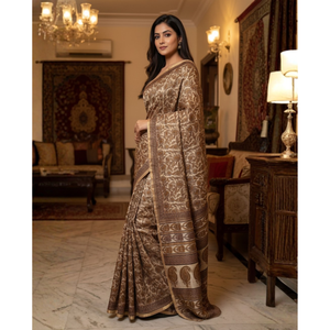 Sari Étnico Modelo Banarasi con Bordado Chanderi y Blusa, Salwar Kameez de Seda Georgette Suave, Estilo Bollywood - Product Image 2