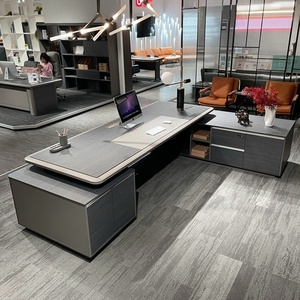 Escritorio Ejecutivo Ergonómico Modular de Madera MDF, Extensible en Forma de L, Mesa de Oficina de Lujo, Estación de Trabajo Comercial Duradera - Product Image 3