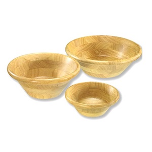 Juego de Color Natural de tres cuencos de madera para palomitas de maíz para bodas, cuencos de madera de alta calidad, vajilla - Product Image 1
