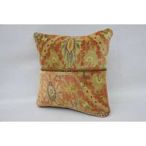 Multicolor Bohemian Wool Patchwork Kantha 12x12 Inch Woven Decorative <b>Pillow</b> with Vintage Pattern - Product Image 3