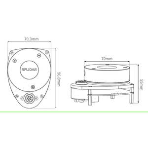 RPLIDAR 360 Degree Laser Sensor 70mm Diameter For Robot Distance Measurement - Product Image 1