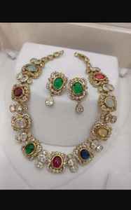 Conjunto de collar de mujer conjuntos de joyería de Dubái boda Bridalr Cubic Zirconia latón circón cobre 18K collar Vintage - Product Image 3