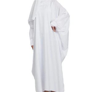 Ropa Musulmana Informal Transpirable de Dubái, Vestido Tipo Túnica con Capucha de Color Sólido para Mujer, Cómodo, Todo en Uno, de Poliéster, Manga Larga, Hasta el Suelo - Product Image 4