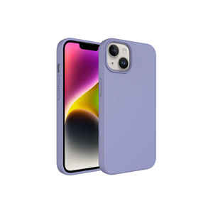 Funda de Silicona Líquida de Alta Calidad Netzy para iPhone 14 Plus, Color Lavanda Gris, Funda Protectora Rígida Borrable, Modelo A53 - Product Image 1