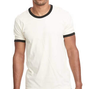 El siguiente nivel Unisex Fine Jersey Ringer Tee (3604) Camisetas naturales/negras Fine Jersey Ringer T Shirt Custom Logo T Shirts - Product Image 5
