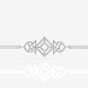 Pulsera de Plata de Ley para Hombre Trikonya, Elegante Brazalete de Moissanita para Él - Product Image 3