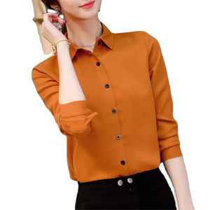 Polos de buena calidad para mujer, camisas casuales de manga larga con cuello vuelto personalizado para mujer, cómodas y transpirables - Product Image 1