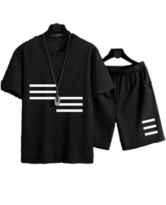 Ensemble short et chemise décontracté 2 pièces pour homme, personnalisé avec logo, respirant, imprimé, 100 % coton, écologique, séchage rapide, vente en gros - Product Image 2