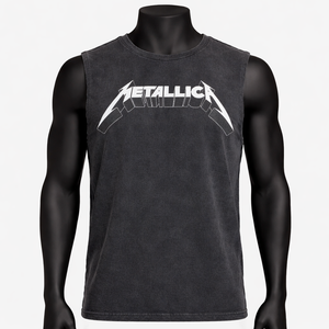 Camiseta sin mangas para hombre, estilo rockero, con estampado de letras, lavado ácido, vintage, streetwear, camiseta muscular de algodón, chaleco de verano, personalizada - Product Image 1