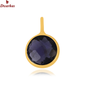 เครื่องประดับคลาสสิก ชุบทอง 18k ทันสมัย เงินแท้ 925 ประดับพลอยไอโอไลต์ จี้สร้อยคอ พร้อมส่ง - Product Image 1