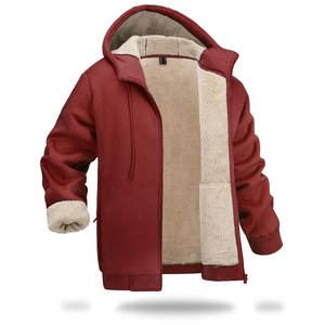 Sudadera con Capucha para Hombre, Estilo Sherpa, Tejido Sólido con Lavado Ácido, Gruesa y Cálida para Otoño - Product Image 1