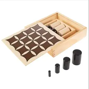 האחרון עיצוב עץ 3D הטיק טק טו משחק בעבודת יד מלוטש משחק סט עם תיבת אחסון עבור חתיכות שולחן הטוב ביותר משחק עבור ילדים