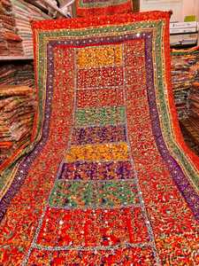 Mirror Work Silk Shawls Banarsi Duppta New High Quality Heavy Embroidered Lace Long Adults Solid Female PK Accept Custom Designs - Product Image 4