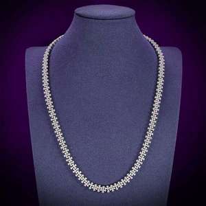 Chaîne cubaine Hip Hop Iced Out Bling en argent sterling 925 plaqué or, sertie de diamants colorés taille brillant, passe le testeur de diamants, pour hommes - Product Image 1