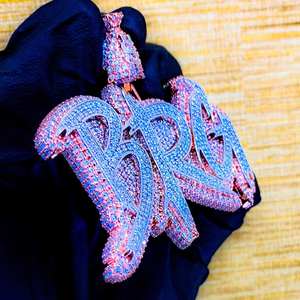 Colgante de letra personalizada de Plata de Ley 925, corte de 3,50 quilates, moissanita Real, chapado en oro, estilo Hip Hop, diseño de hielo de diamante para fiestas - Product Image 3