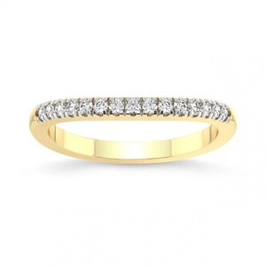 Bague en diamant à courbe délicate, diamant de laboratoire 0,20 ct Tw, or massif 14 carats, couleur FG, clarté VS, 15 diamants, pour usage quotidien, empilable, nuptiale - Product Image 2