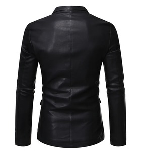Chaqueta de cuero de motocicleta de manga larga con estilo para hombres más vendidos, soporte con cremallera, ropa de lona de moda - Product Image 2