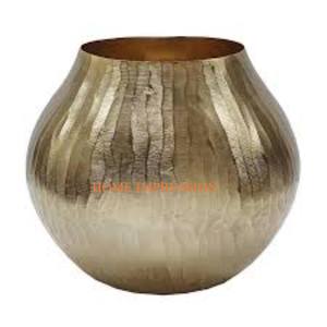 Antique Brass Leaf Stand Best Selling Table Decorative <b>Flower</b> <b>Vases</b> Pots Superior Quality Customized Shape Metal and <b>Glass</b> <b>Vase</b> - Product Image 5