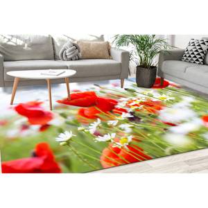 Alfombras de Amapolas Rojas, Alfombra con Diseño de Flor de Amapola, Alfombras Modernas, Alfombra Botánica, Alfombra Delgada No Tejida - Product Image 3