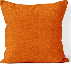 购买出口商用于家庭和酒店装饰的优质定制有机棉橙色流苏靠垫